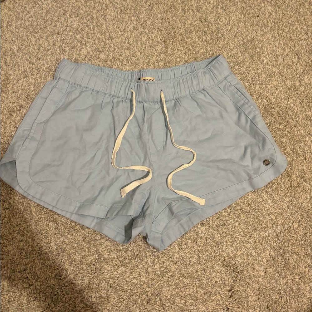 Roxy light blue shorts.